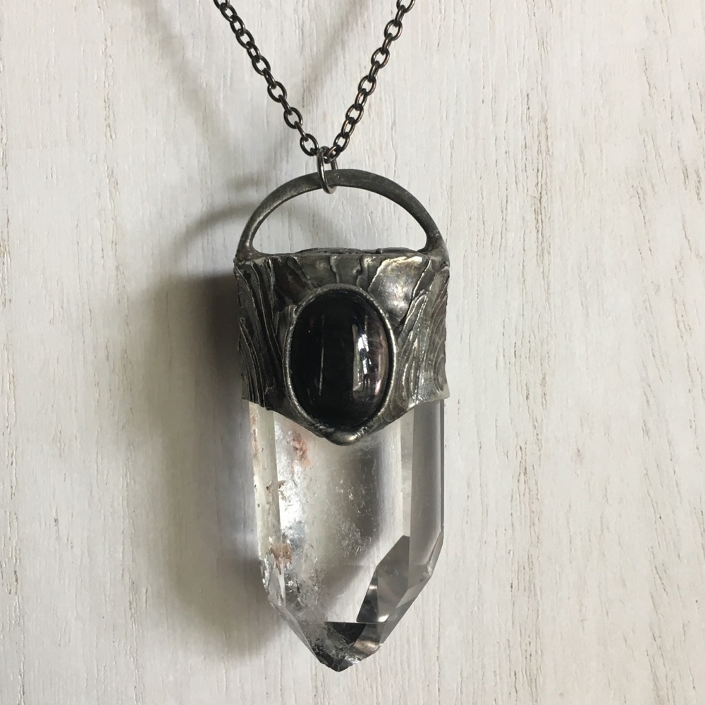 "Orion" Hypersthene & Quartz Necklace